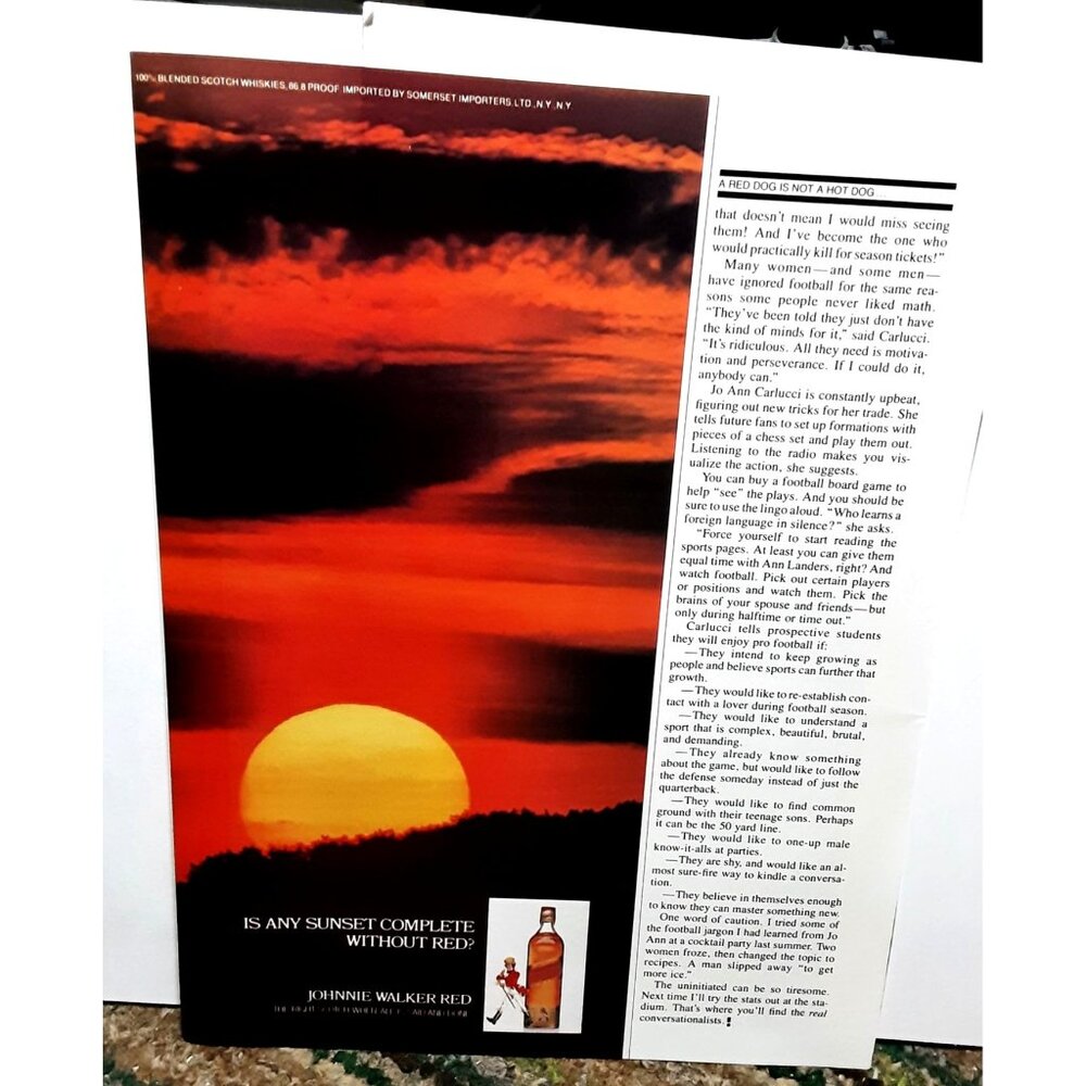 1978 Johnnie Walker Red Sunset Original Print Ad